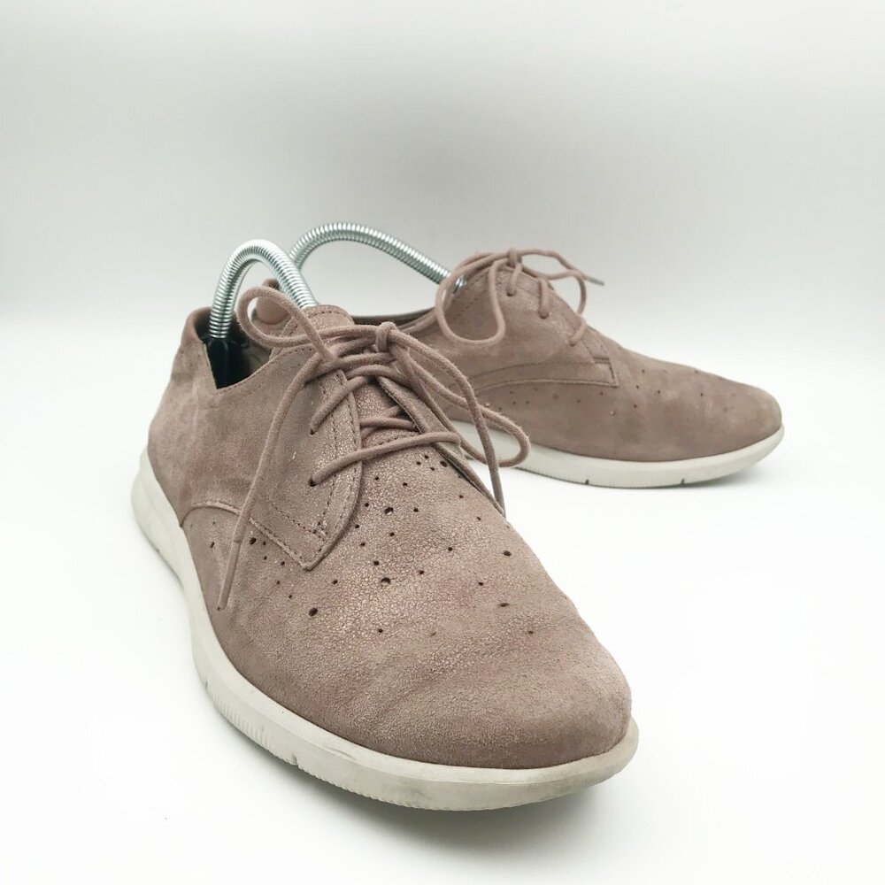 ROCKPORT Shoes Womens 9.5 City Lite Ayva Oxford Leather Pink Suede Sneaker Work